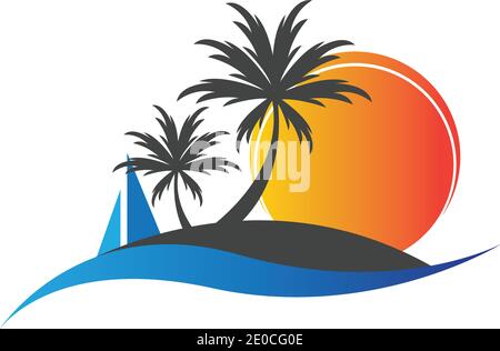 summer logo symbol  illustration design template - vector Stock Vector