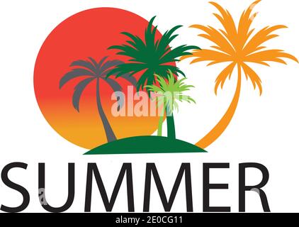 summer logo symbol  illustration design template - vector Stock Vector