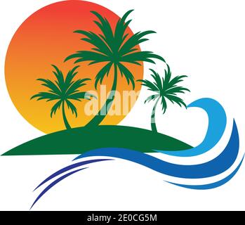 summer logo symbol  illustration design template - vector Stock Vector
