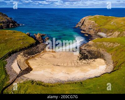 Aerial of Dailbeag beach, Isle of Lewis, Outer Hebrides, Scotland, United Kingdom, Europe Stock Photo