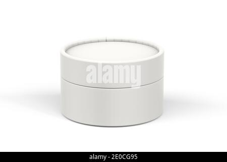 Download Blank White Carton Cylinder Box Mockup Top View Depth Of Field Effect 3d Rendering Cylindrical Tube Container With Opened Plastic Lid Mock Up Chips And Crisp Cardboard Packaging Cap Template Stock Photo