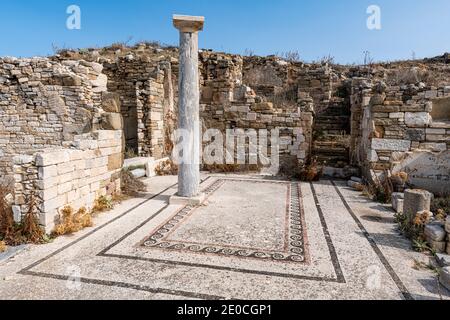 Delos, UNESCO World Heritage Site, near Mykonos, Cyclades, Greek Islands, Greece, Europe Stock Photo