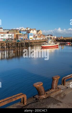 View of boats in Bridlington Harbour, Bridlington, North Yorkshire, England, United Kingdom, Europe Stock Photo