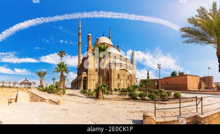 The Great Mosque of Muhammad Ali Pasha in the Cairo Citadel, Egypt Stock Photo