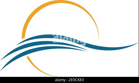 Water wave icon vector illustration design logo Stock Vector