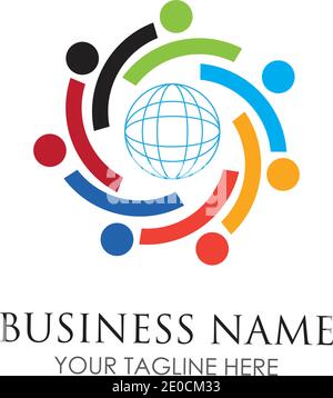 World Community people Logo illustration design template Stock Vector