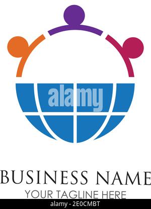 World Community people Logo illustration design template Stock Vector