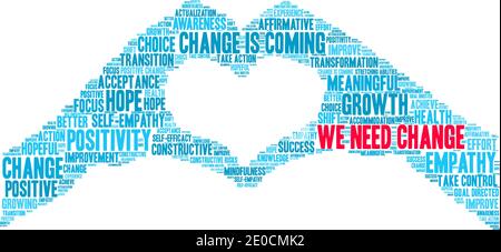 We Need Change word cloud on a white background. Stock Vector