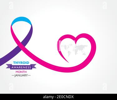 Vector illustration of Thyroid Awareness Month observed in January Stock Vector