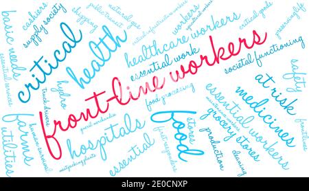 Front Line Workers word cloud on a white background Stock Vector Image ...