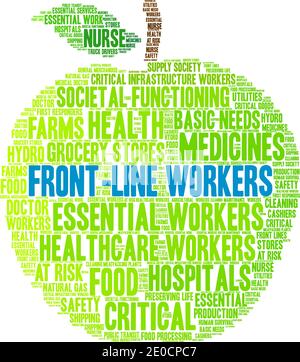 Front Line Workers word cloud on a white background Stock Vector Image ...