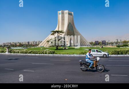 Azadi Tower, formerly known as the Shahyad Tower, located at Azadi Square in Tehran city, capital of Iran and Tehran Province Stock Photo