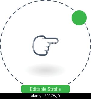 point right vector icon editable stroke outline icons for web and mobile Stock Vector