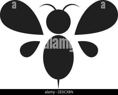 Bee logo vector icon illustration Stock Vector