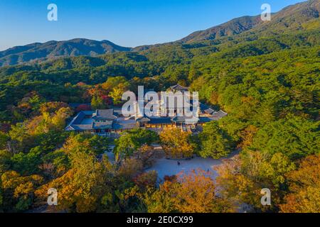 Aerial view of Bulguksa temple near Gyeongju, Republic of Korea Stock Photo