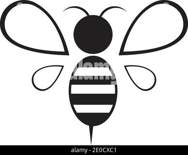 Bee logo vector icon illustration Stock Vector