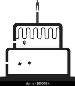 birthday cake icon vector design template Stock Vector
