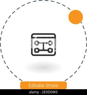 hierarchical structure vector icon editable stroke outline icons for web and mobile Stock Vector