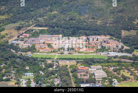 Cape Town, Western Cape, South Africa - 12.22.2020: Aerial photo of the University of Cape Town Stock Photo