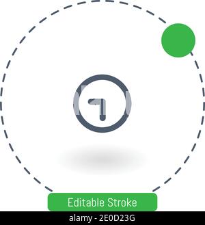 circular clock vector icon editable stroke outline icons for web and mobile Stock Vector