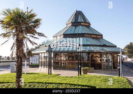 Leas Cliff Hall entrance, Folkestone, Kent. Stock Photo