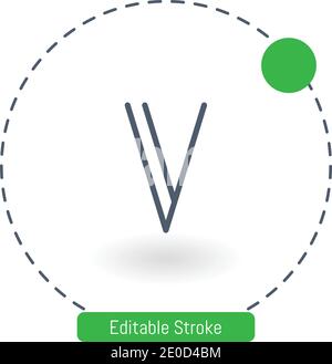 up bow vector icon editable stroke outline icons for web and mobile Stock Vector