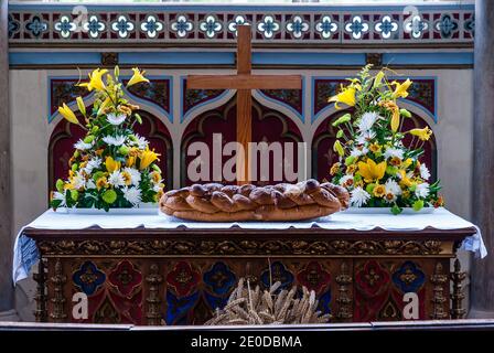 St. Nicholas. The Parish Church of Moreton, Dorset. Stock Photo