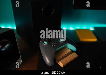 Top view close-up of a console controller Stock Photo