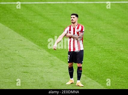 Yuri Berchiche of Athletic Club during the Spanish championship La Liga football match between Athletic Club and Real Sociedad on December 31, 2020 at San Mames stadium in Bilbao, Spain - Photo Inigo Larreina/Spain DPPI/DPPI/LM Credit: Paola Benini/Alamy Live News Stock Photo