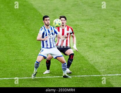 Mikel Merino of Real Sociedad during the Spanish championship La Liga football match between Athletic Club and Real Sociedad on December 31, 2020 at San Mames stadium in Bilbao, Spain - Photo Inigo Larreina/Spain DPPI/DPPI/LM Credit: Paola Benini/Alamy Live News Stock Photo