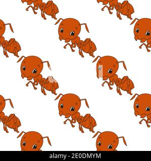 Colored seamless pattern with cute cartoon character. Simple flat vector illustration isolated on white background. Design wallpaper, fabric, wrapping Stock Vector