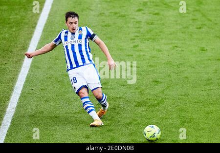 Andoni Gorosabel of Real Sociedad during the Spanish championship La Liga football match between Athletic Club and Real Sociedad on December 31, 2020 at San Mames stadium in Bilbao, Spain - Photo Inigo Larreina / Spain DPPI / DPPI / LM Stock Photo