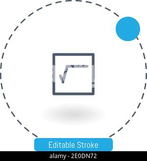 square root vector icon editable stroke outline icons for web and mobile Stock Vector