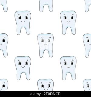 Colored seamless pattern with cute cartoon character. Simple flat vector illustration isolated on white background. Design wallpaper, fabric, wrapping Stock Vector