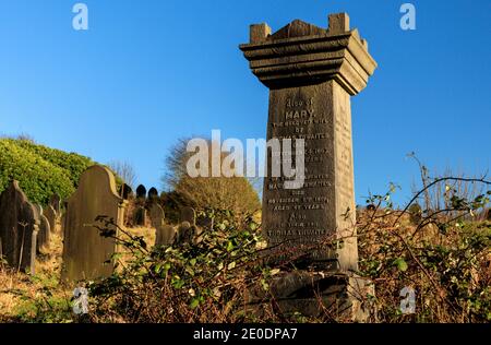 Victorian gravestone at Blackburn Cemetery. Stock Photo