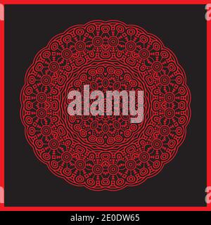 Mandala. Round colorful Ornament Pattern. Decorative elements.Red Stock Vector