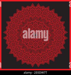 Mandala. Round colorful Ornament Pattern. Decorative elements.Red Stock Vector