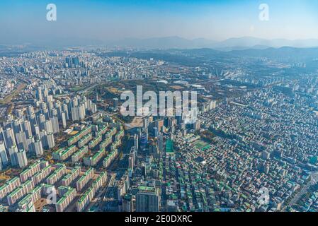 Aerial view of the olympic park in Seoul, Republic of Korea Stock Photo