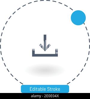 inbox vector icon editable stroke outline icons for web and mobile Stock Vector