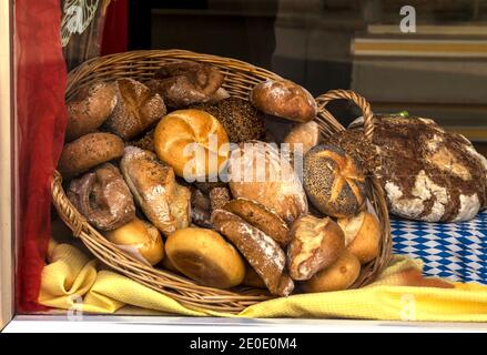 German Bread - Various Bread Rolls Stock Photo