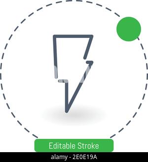 tiny bolt vector icon editable stroke outline icons for web and mobile Stock Vector