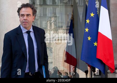 French Education Minister Luc Chatel leaves weekly cabinet council at the Elysee Palace in Paris, France, on April 03, 2012. Photo by Stephane Lemouton/ABACAPRESS.COM Stock Photo