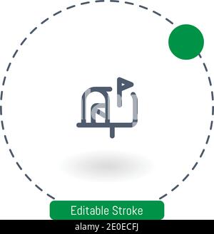 mailbox vector icon editable stroke outline icons for web and mobile Stock Vector