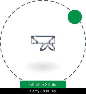foulard vector icon editable stroke outline icons for web and mobile Stock Vector