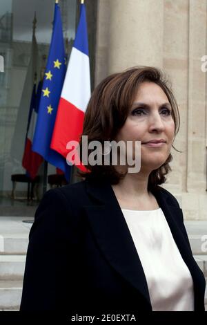 French Junior minister for Health Nora Berra leaves the Elysee presidential palace in Paris on May 9, 2012 after the last weekly cabinet council of France's president Nicolas Sarkozy's government. Photo by Stephane Lemouton/ABACAPRESS.COM Stock Photo