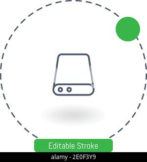 database storage vector icon editable stroke outline icons for web and mobile Stock Vector