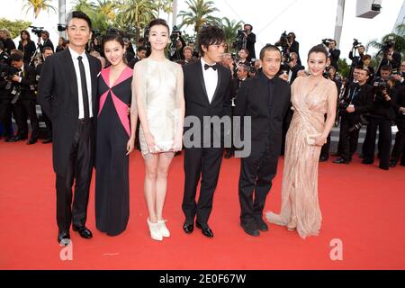 Actors Chang Fangyuan, Zhu Yawen, Qi Xi, director Ye Lou, Qin Hao and Hao Lei arriving at the Rust And Bone (De Rouille et D'Os) screening, as part of the 65th Cannes International Film Festival, at the Palais des Festivals in Cannes, southern France on May 17, 2012. Photo by Frederic Nebinger/ABACAPRESS.COM Stock Photo