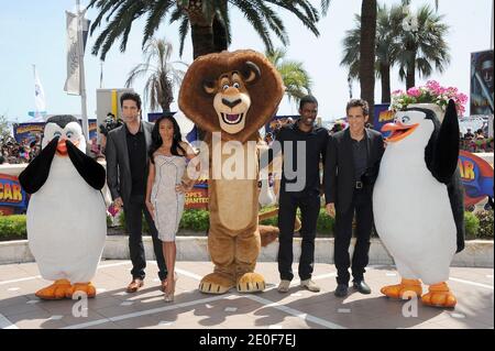 Ben Stiller, David Schwimmer, Chris Rock, Jada Pinkett Smith posing at the Madagascar 3 photocall held at the Carlton Hotel as part of the 65th International Cannes Film Festival in Cannes, France on May 17, 2012. Photo by Nicolas Briquet/ABACAPRESS.COM Stock Photo