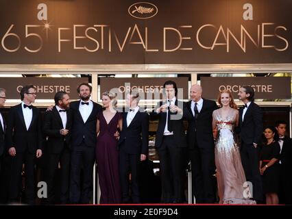 Shia Labeouf, Jason Clarke, Tom Hardy, John Hillcoat, Jessica Chastain  'Lawless' photocall during the 65th Annual Cannes Film Festival Cannes,  France - 19.05.12 Stock Photo - Alamy