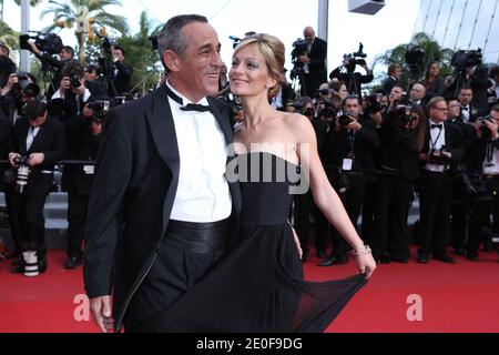 Thierry Ardisson and his girlfriend Audrey Crespo-Mara arriving at the Lawless screening held at the Palais Des Festivals as part of the 65th International Cannes Film Festival in Cannes, France on May 19, 2012. Photo by Frederic Nebinger/ABACAPRESS.COM Stock Photo